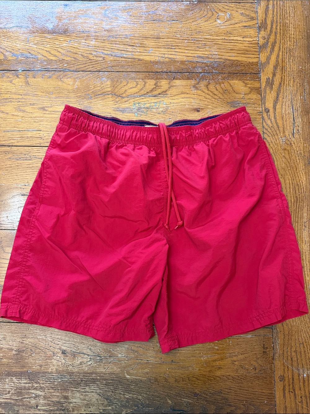 Islander Bright Red Men's Swim Trunks with Drawstring
